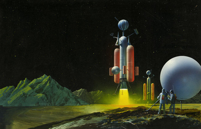 Wallpaper #2LgT3ZIBJvJKYCmEjv7f150 Daily Lazy Vintage Space Art by John Polgreen