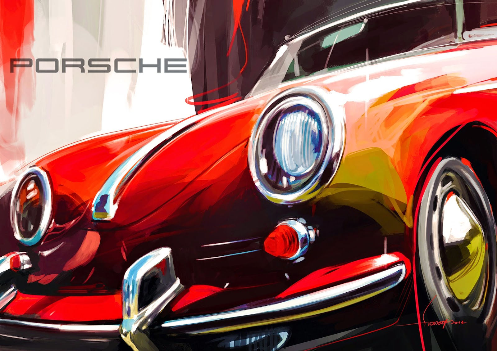 Wallpaper #kGigHpMBSpphPi3-NinU17 Porsche Illustration by Swaroop Roy Vintage Racing Poster Car Art