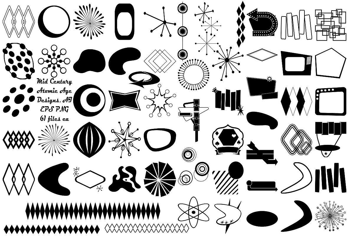 Wallpaper #2LgT3ZIBJvJKYCmEjv7f185 Mid Century Atomic Age Vector Clip Art