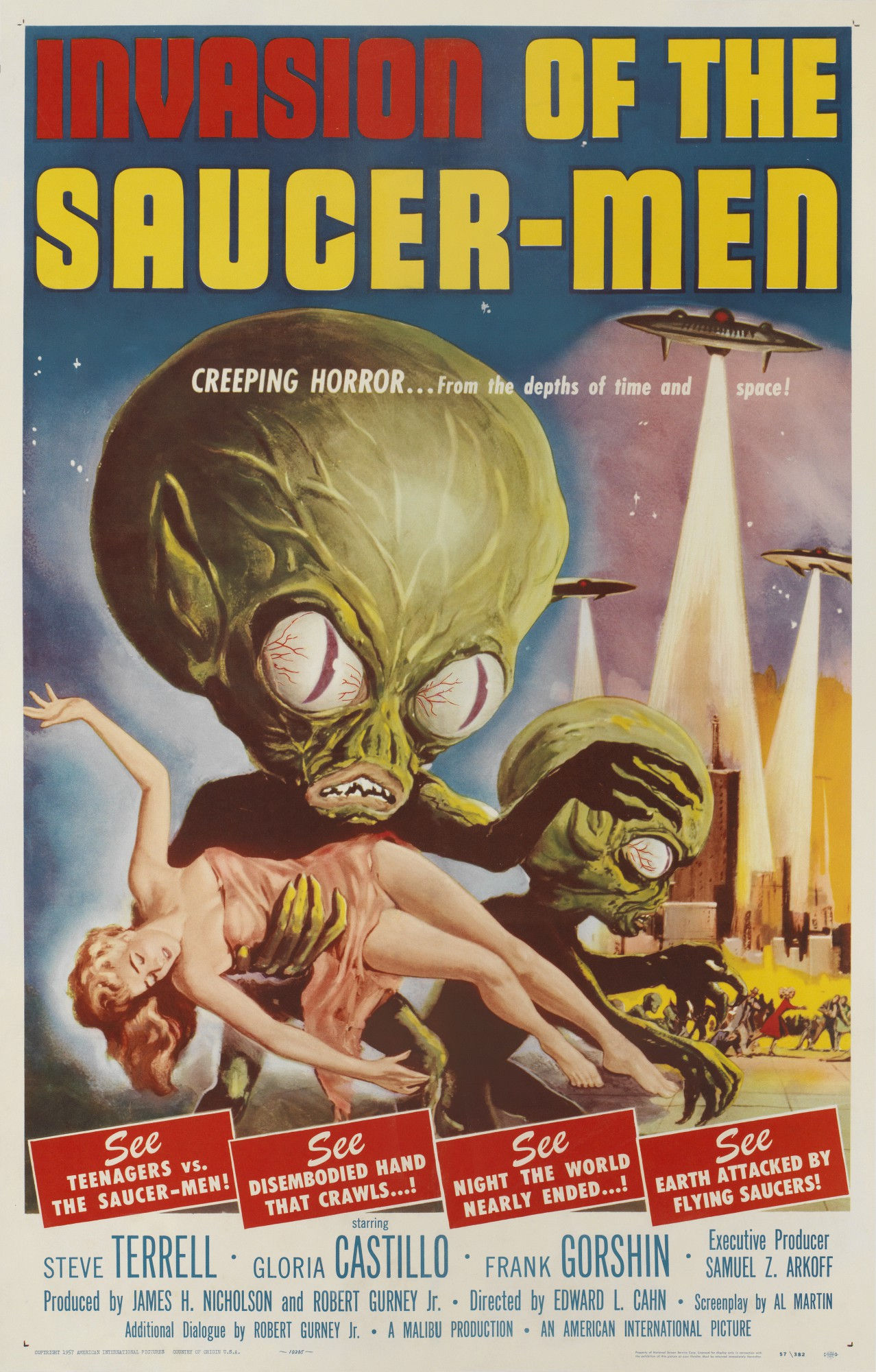 Wallpaper #dKUuMpMB0vj5YdARvtPh261 Invasion of the Saucer Men 1957 Poster Us Original Film Posters