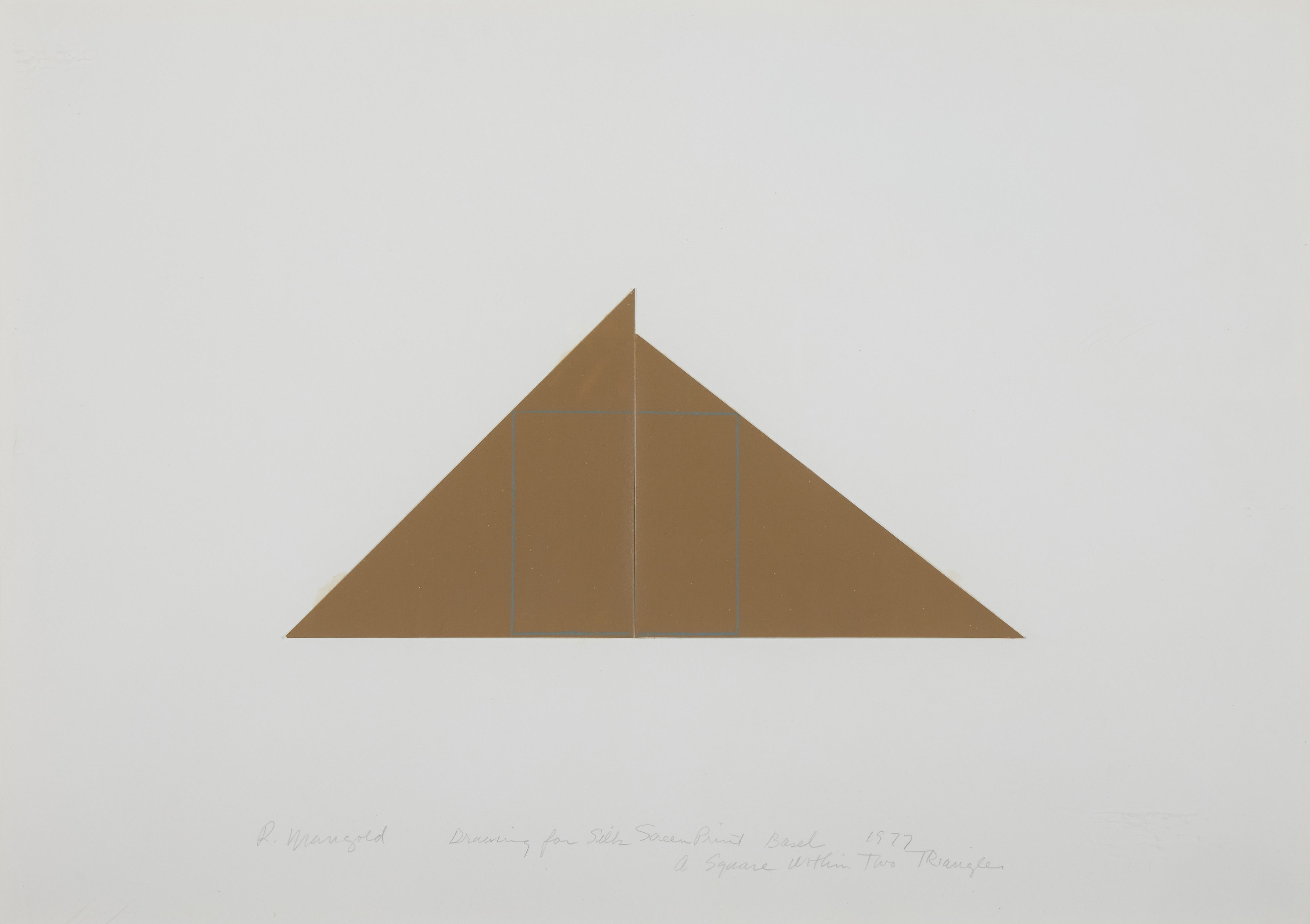 Wallpaper #hmdvBZMBSpphPi3-jLzE267 A Square Within Two Triangles Drawing for Silk Screen Print Basel
