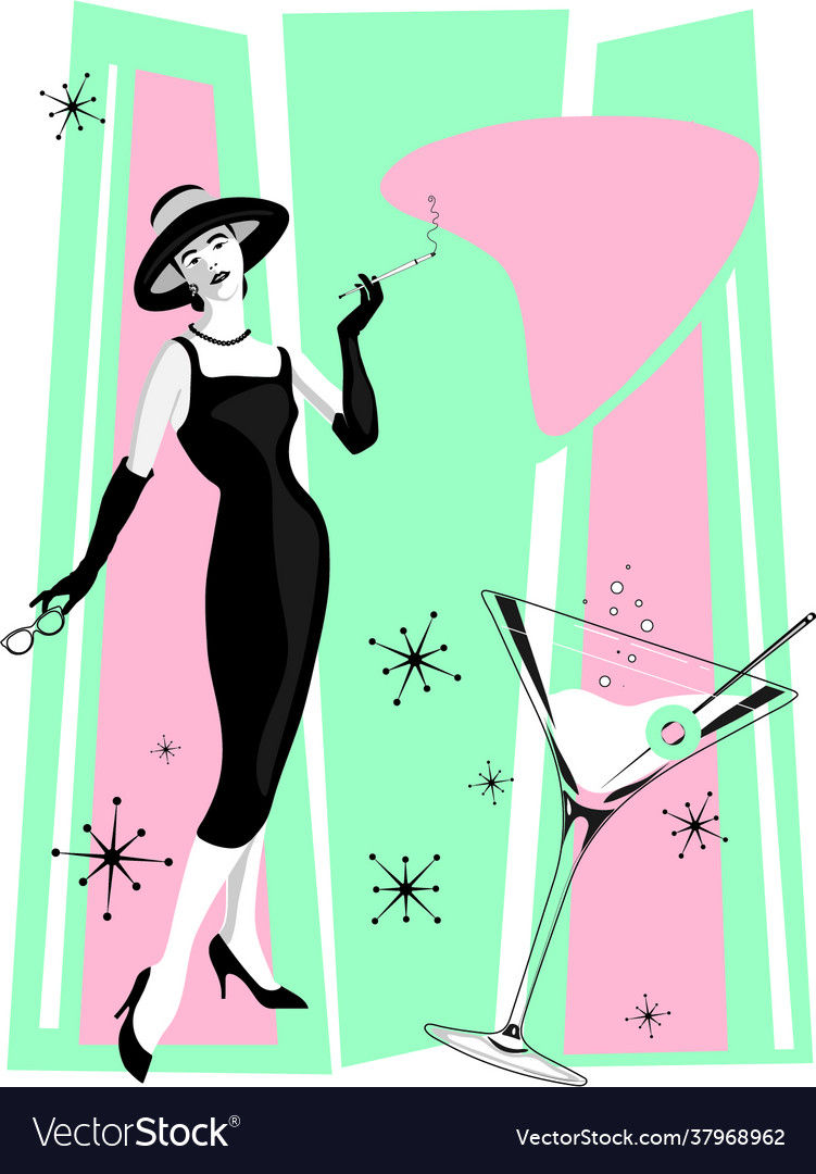 Wallpaper #2LgT3ZIBJvJKYCmEjv7f120 Retro 1950s Atomic Age Poster Design Royalty Free Vector