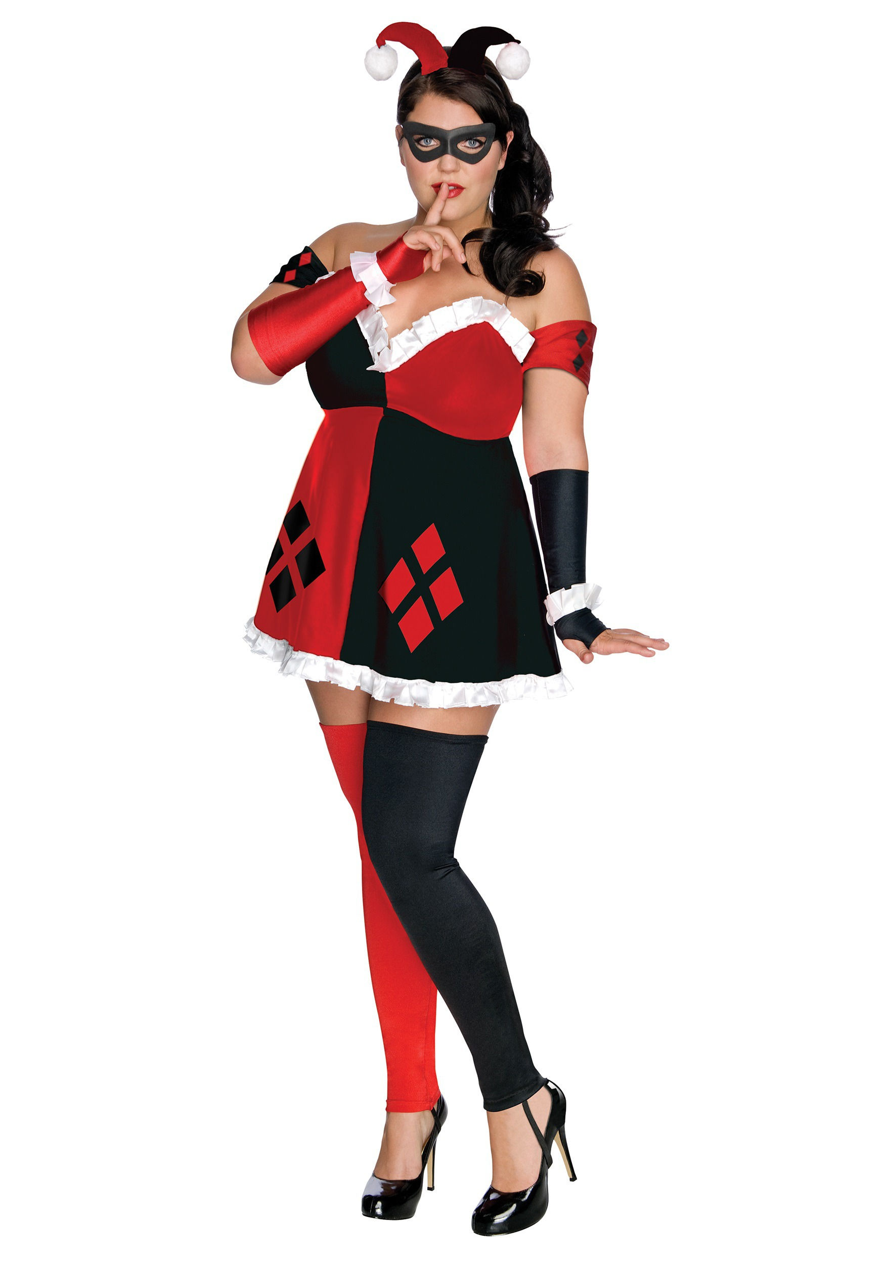 Wallpaper #4b84f Womens Deluxe Harley Quinn Jumpsuit Costume