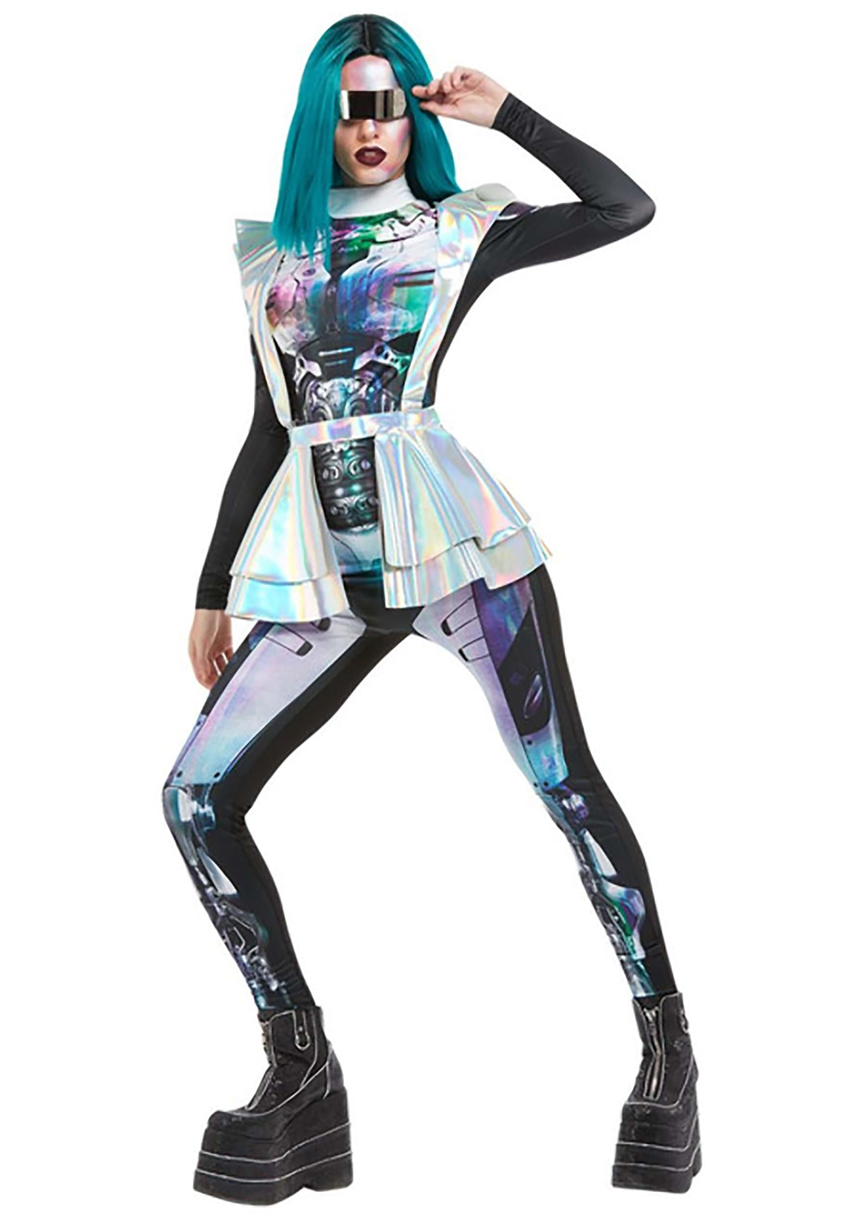 Wallpaper #KX3M8Y4Bnwiau_P6Vwpj44 Metallic Cyber Alien Womens Costume