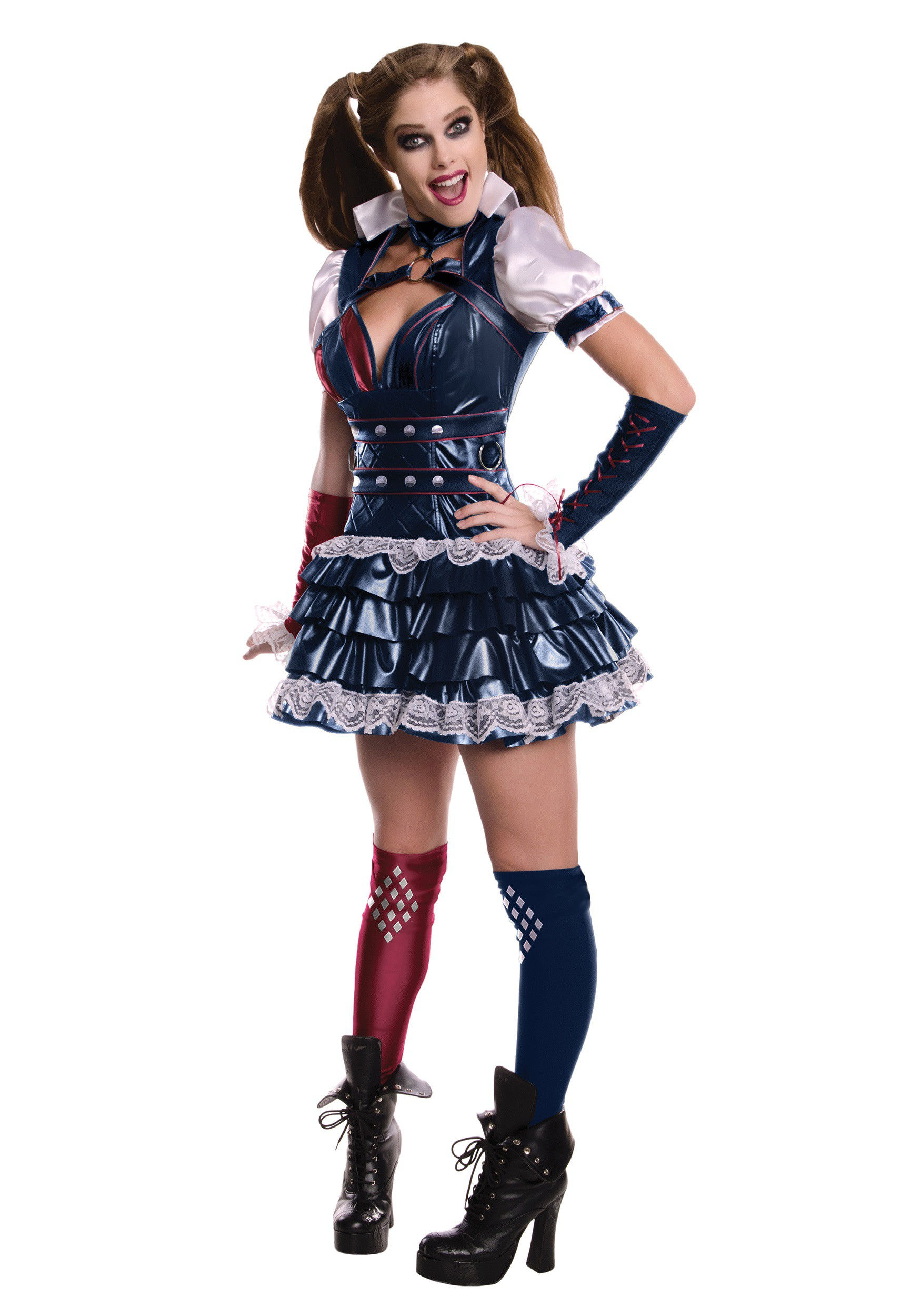 Wallpaper #4b84f Womens Deluxe Harley Quinn Jumpsuit Costume