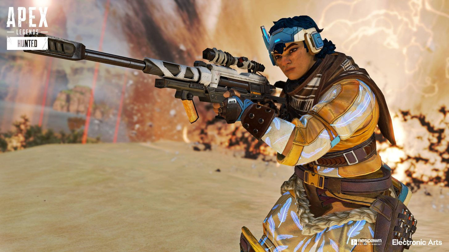 Wallpaper #3nMuhI4BFI5NbQksShyc17 Bangalore, a Character from Apex Legends, Aiming Her Sniper Rifle