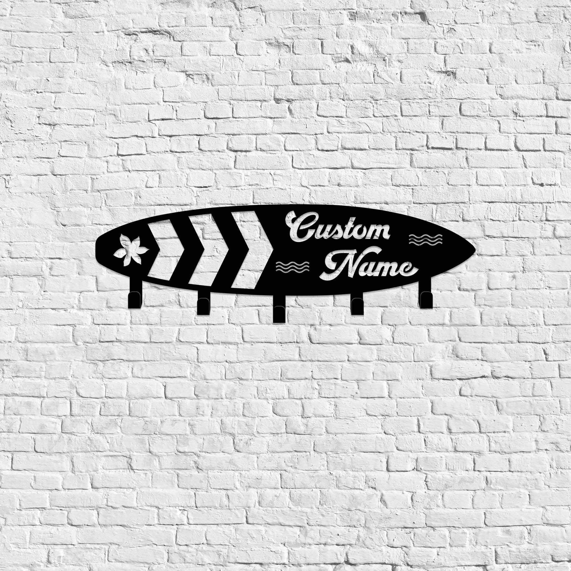 Wallpaper #s2dH-ZIBSpphPi3-74wo401 Personalized Surfboard Metal Wall Decor Craft Name Sign
