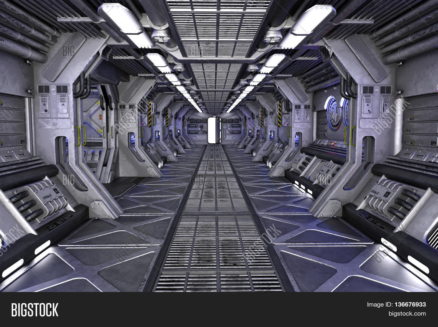 Wallpaper #f0KzPJMBOBpx0NhmG8Ga75 Spaceship Sci Fi Corridor Interior Image Photo Bigstock