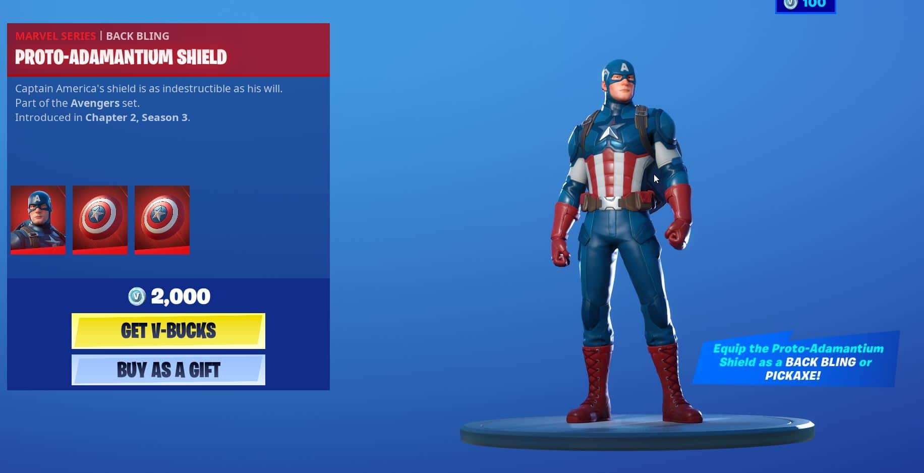 Wallpaper #vXQxwo4B_8f4nGFaWG6c4 Captain America Fortnite Skin and Proto Adamantium Shield in Todays