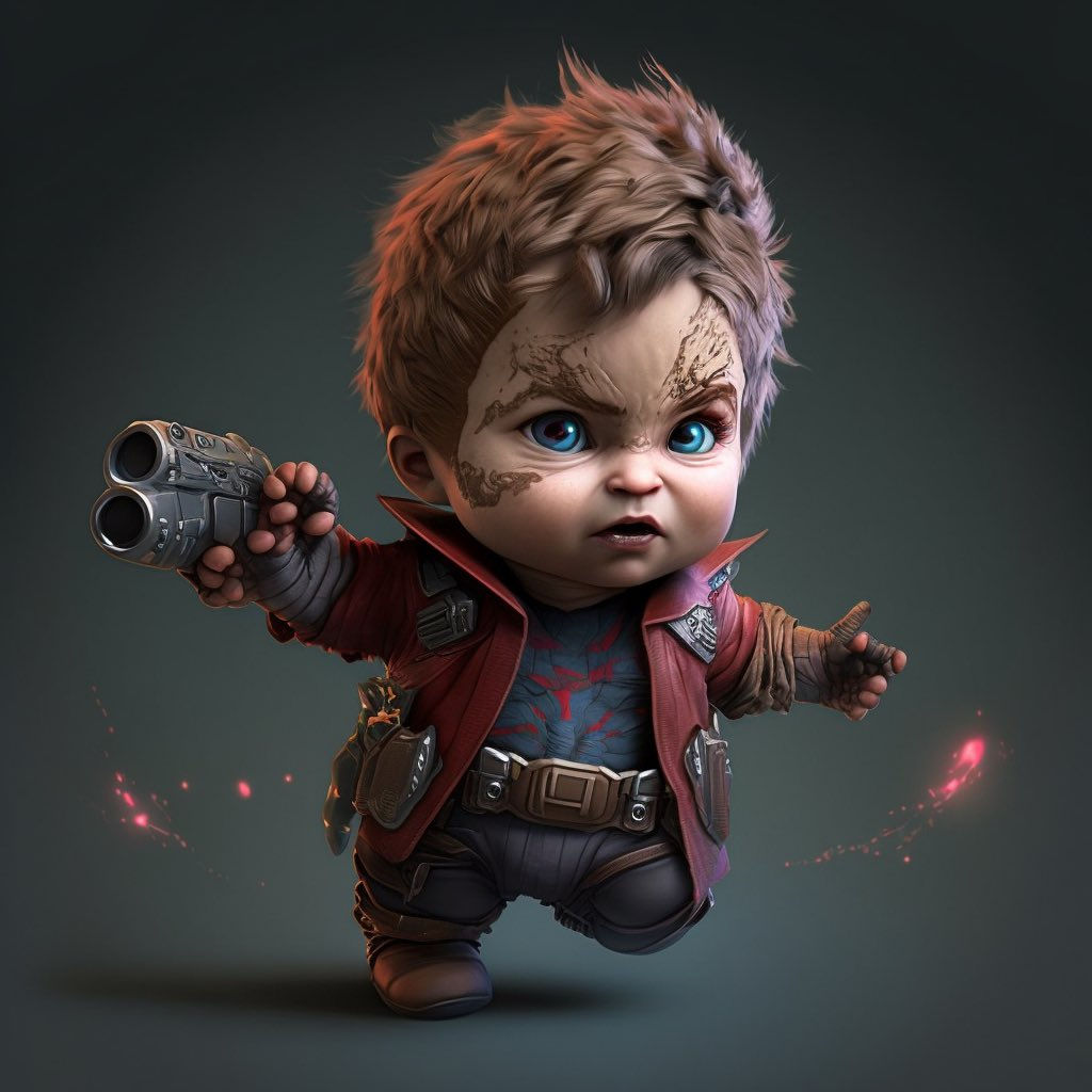 Wallpaper #QGd37pIBSpphPi3-lF0Y256 Marvel Babies Cute and Amusing AI Generated Character Illustrations by