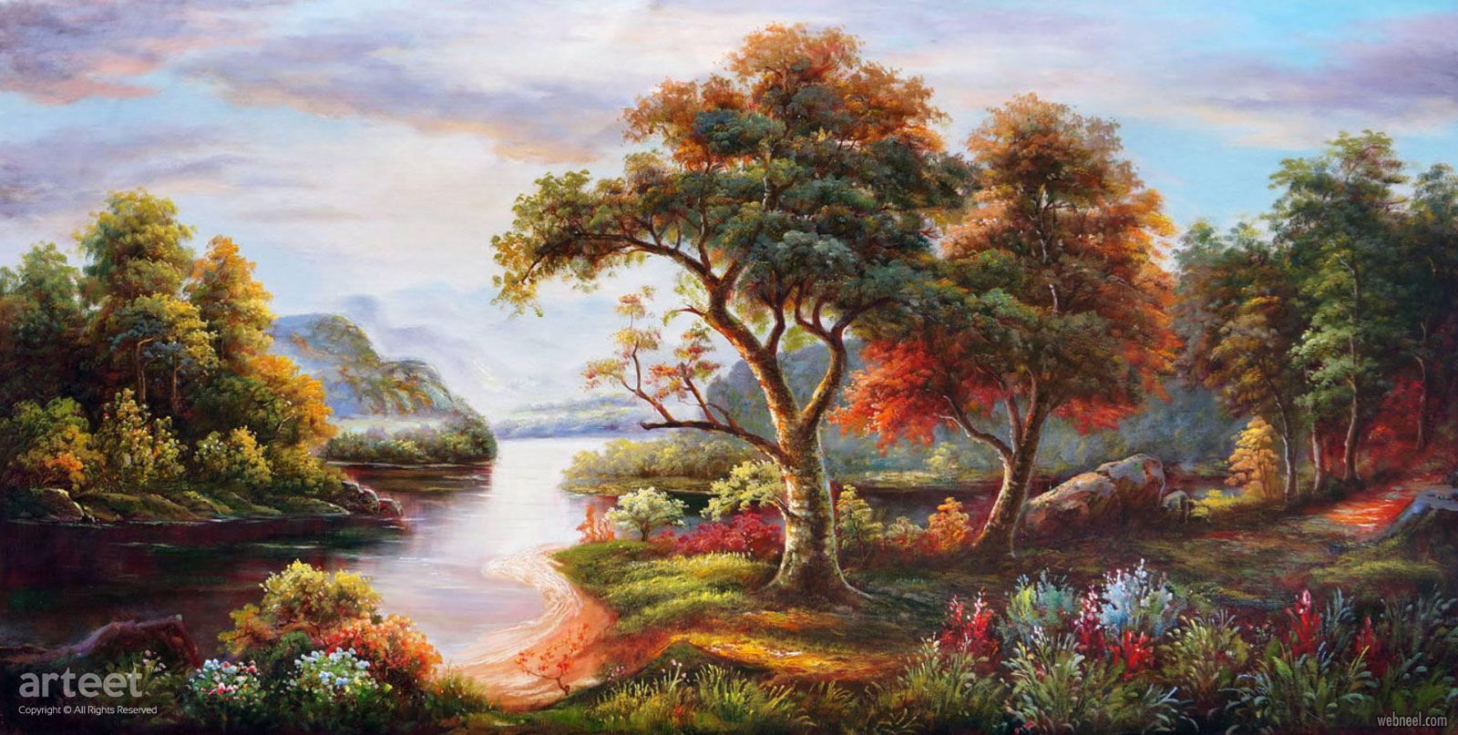 Wallpaper #3hk2Io8BtGB6xQ78H4HC27 Landscape Artwork Oil Painting Scenery by Arteet 12