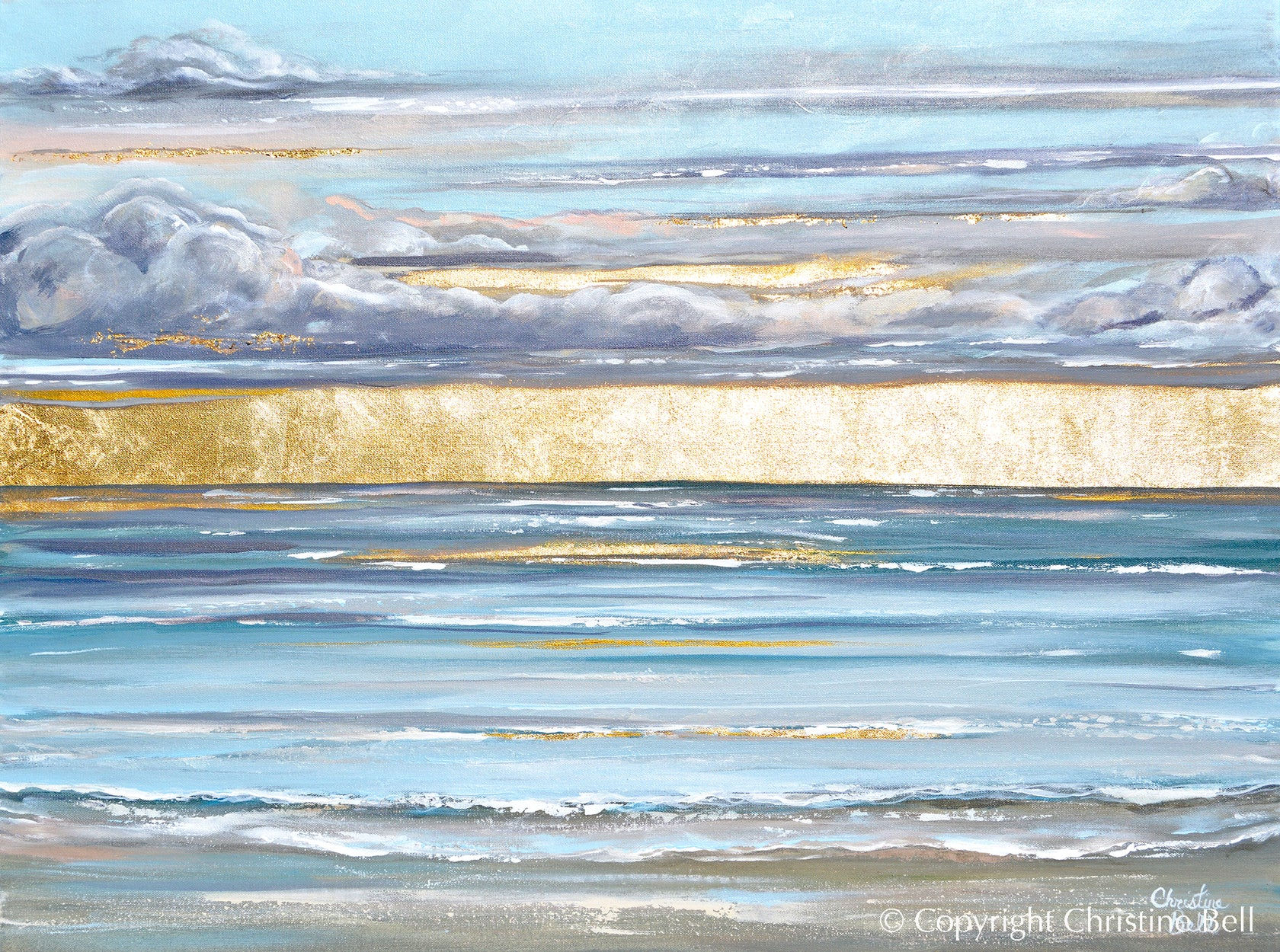 Wallpaper #UmcpA5MBSpphPi3-NrL_88 Original Abstract Ocean Painting Seascape Gold Leaf Coastal Wall Decor
