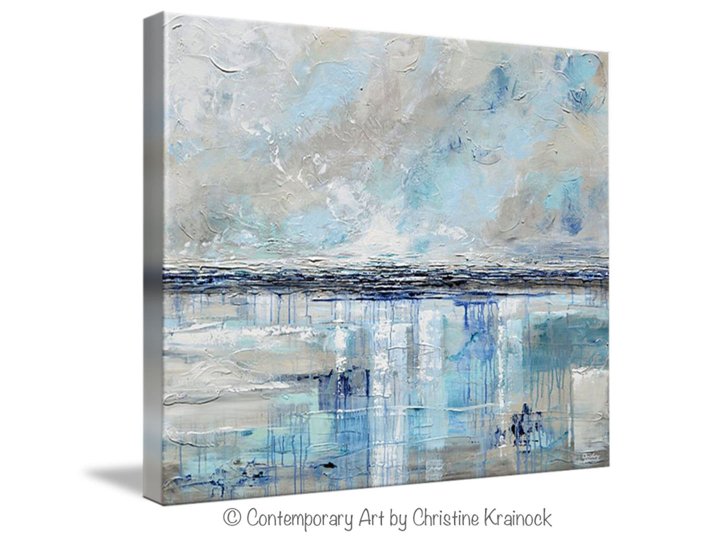 Wallpaper #UmcpA5MBSpphPi3-NrL_71 Giclee Print Art Blue Abstract Painting Canvas Art Beach Coastal Decor