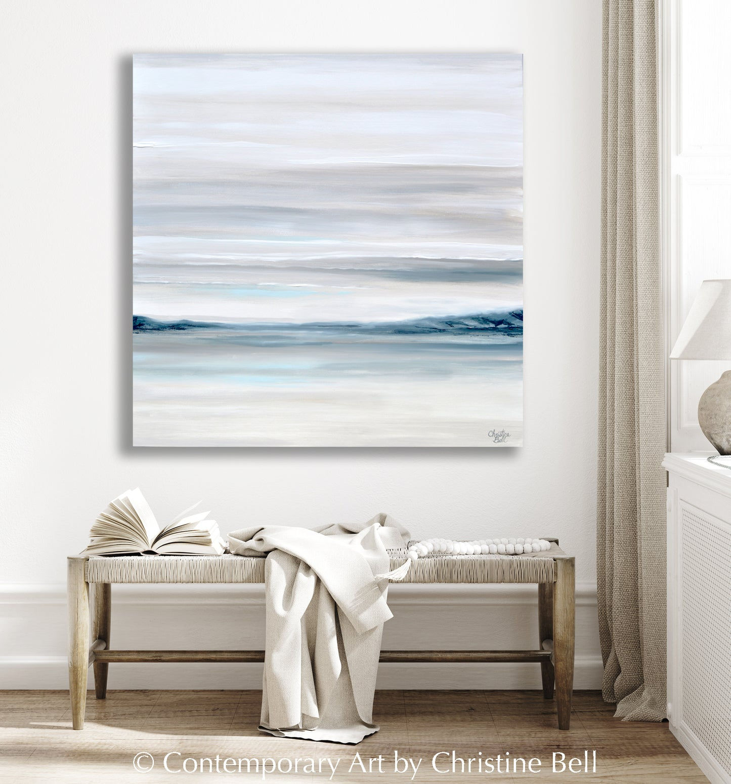 Wallpaper #UmcpA5MBSpphPi3-NrL_47 Original Abstract Painting Coastal Seascape Blue White Beach Art Decor