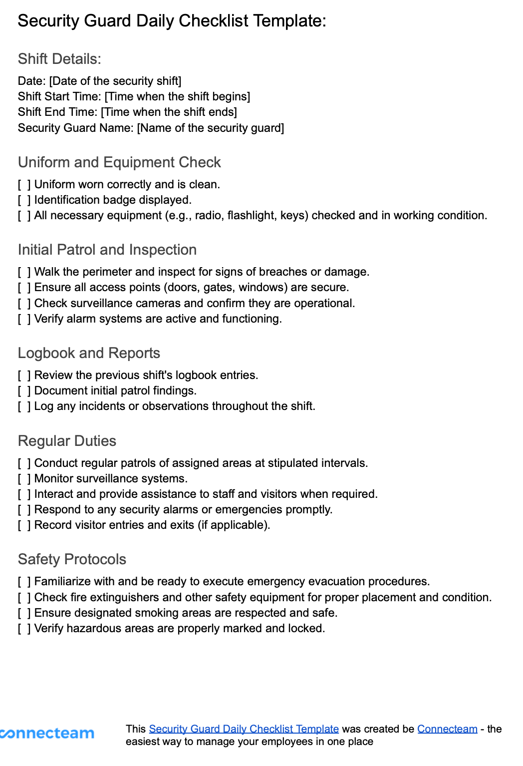 Wallpaper #xuqKVZMBlwTYPL18yg2e421 Security Guard Daily Checklist Template Free Pdf Download