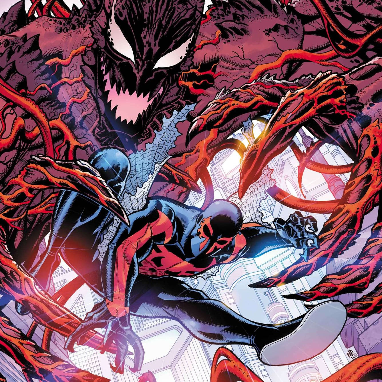 Wallpaper #jWgOF5MBSpphPi3-qA1h145 Marvel Comics Spider Man 2099 Affronte Carnage 2099 Dans Spider Man