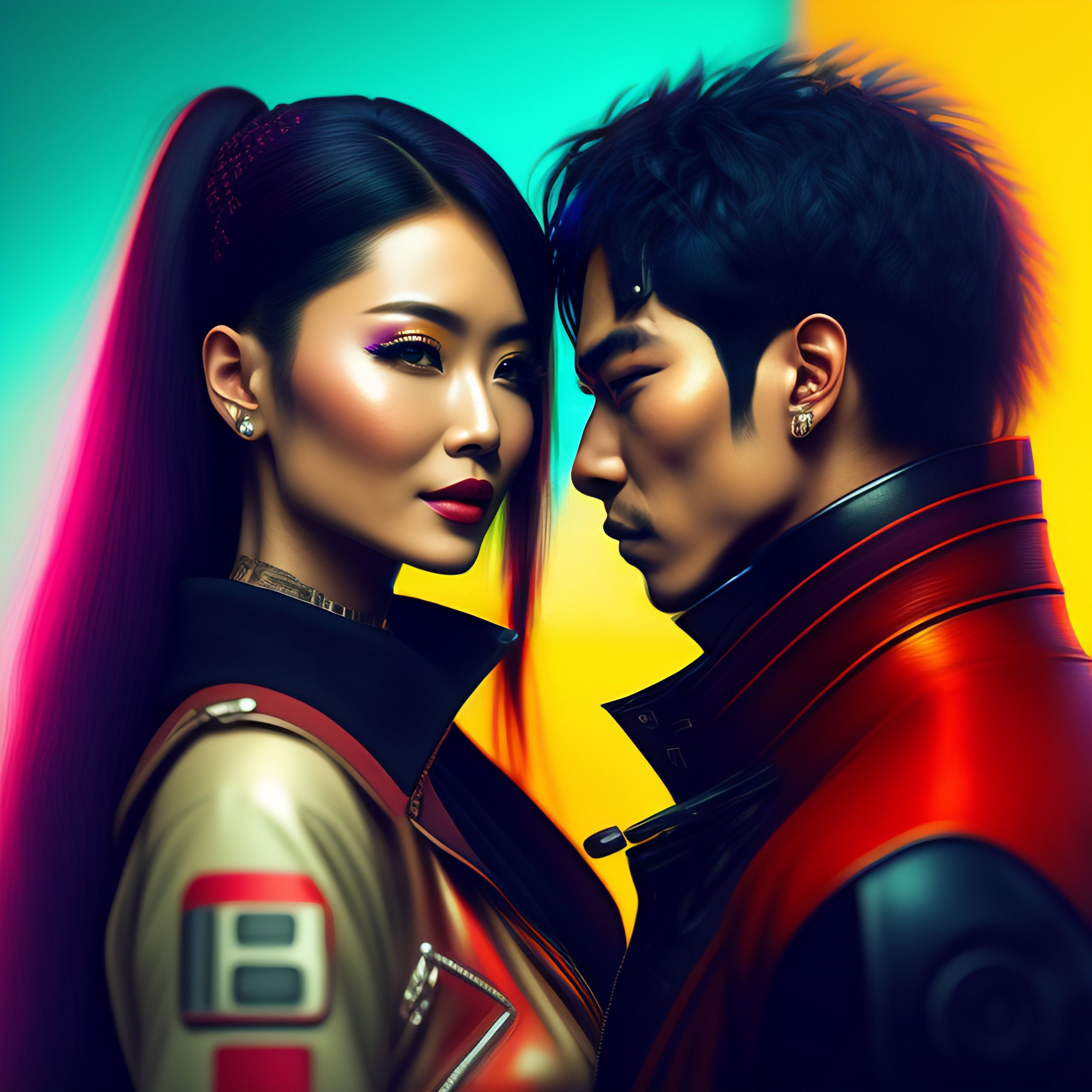 Wallpaper #rHSK1I4B_8f4nGFa13Xq6 Lexica Cyberpunk Couple