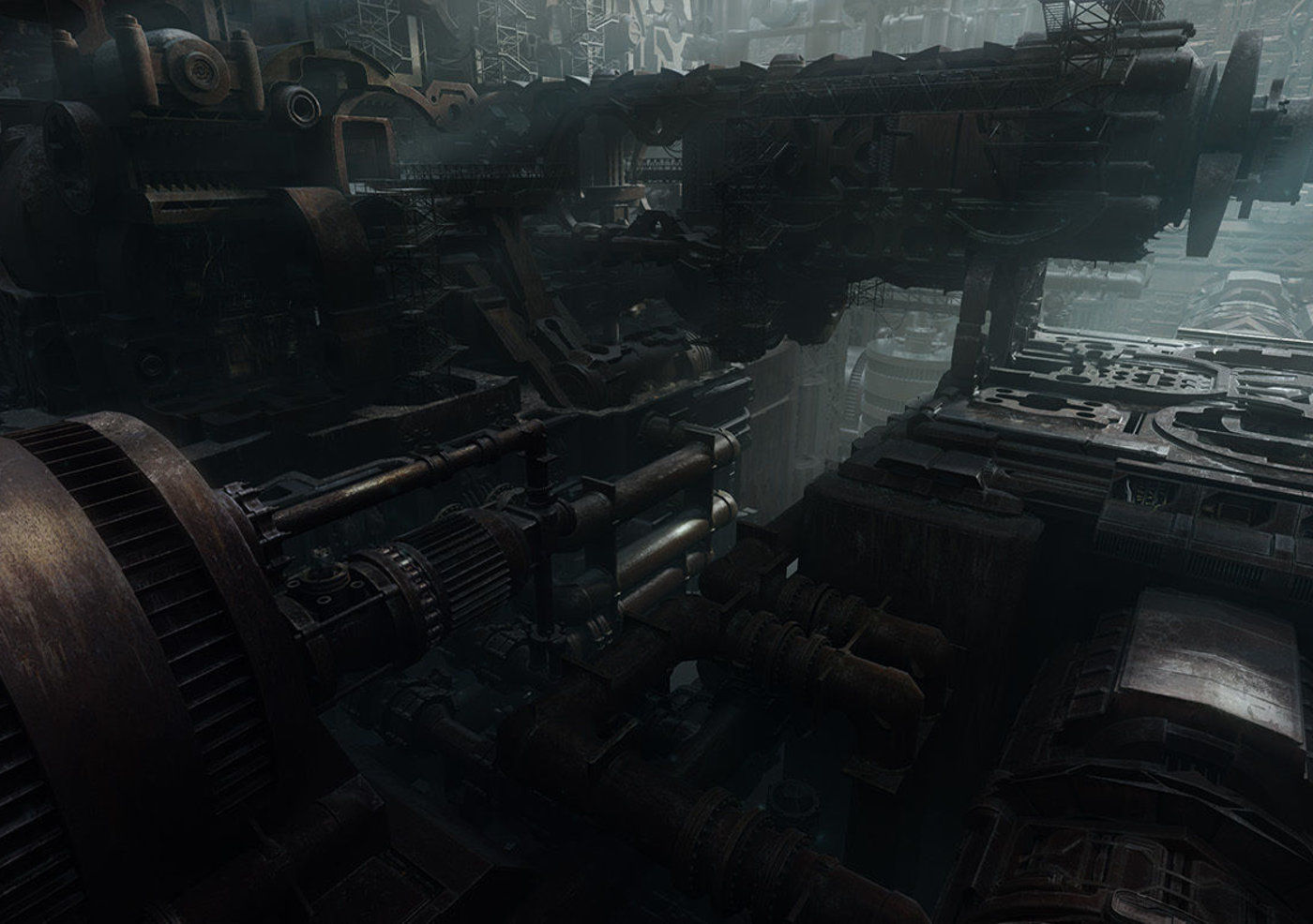 Wallpaper #8miAIJMBSpphPi3-mS3Z146 Derelict Ship Interior Matte Painting Cgtrader
