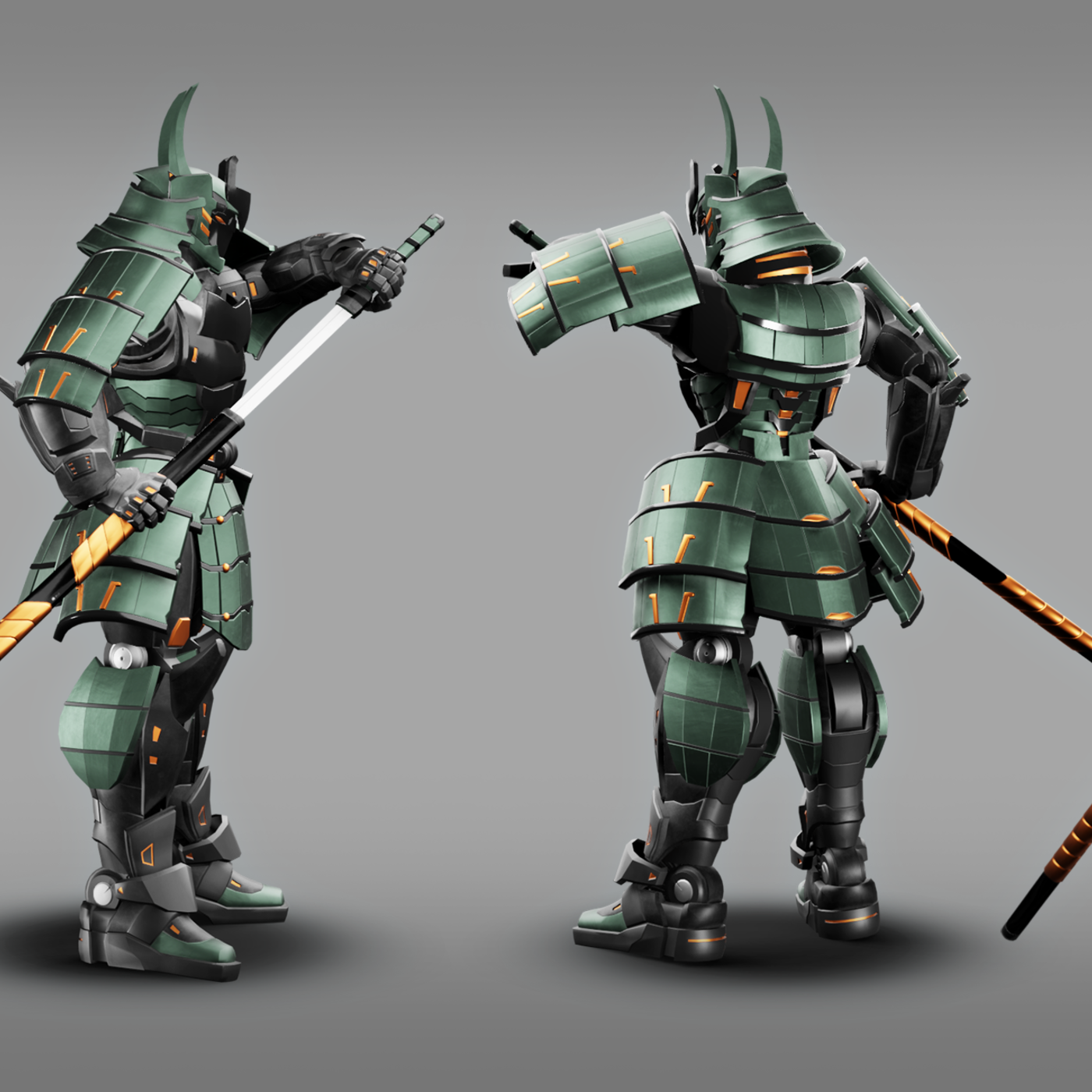 Wallpaper #MRkBBI8BtGB6xQ78Ok0l45 Samurai Robot Rts02 Character Model Cgtrader
