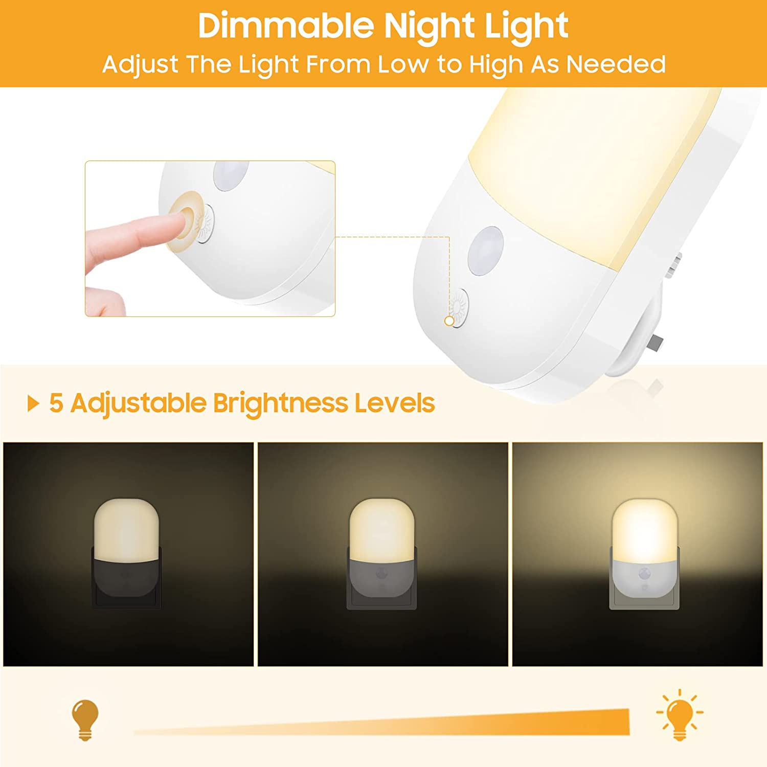 Wallpaper #6dukYJcBzF5tfotJ0eQW57 New Arrived LED Motion Sensor Night Lights 5 Levels Warm Lighting Small