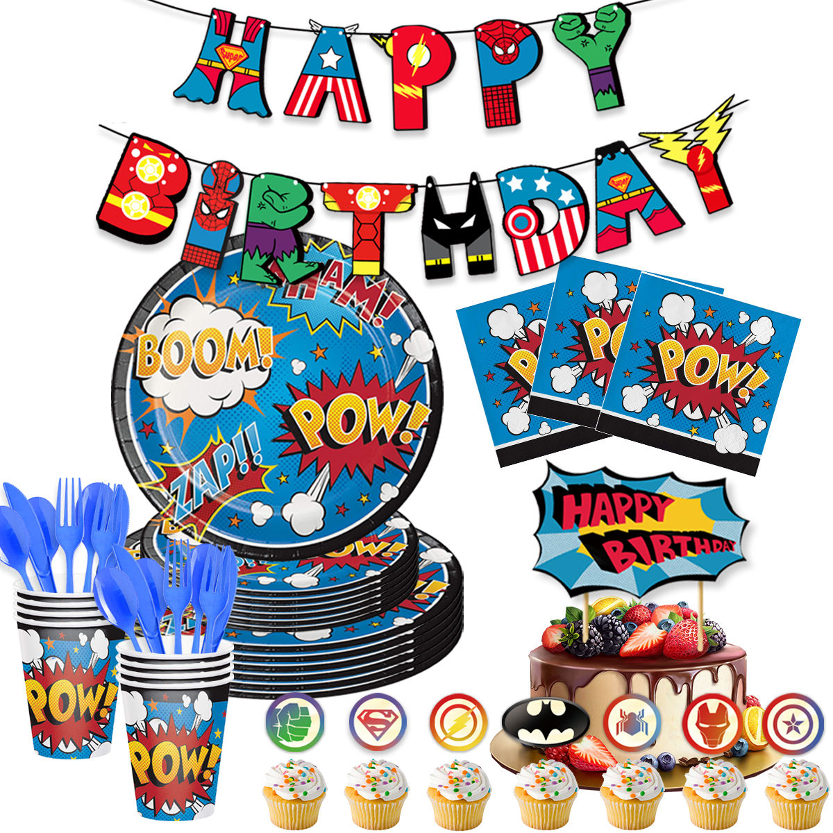 Wallpaper #mTEHNpMB5zzyi_yYhFhv195 Nicro Super Hero Theme Kids Birthday Decoration Party Tableware Set