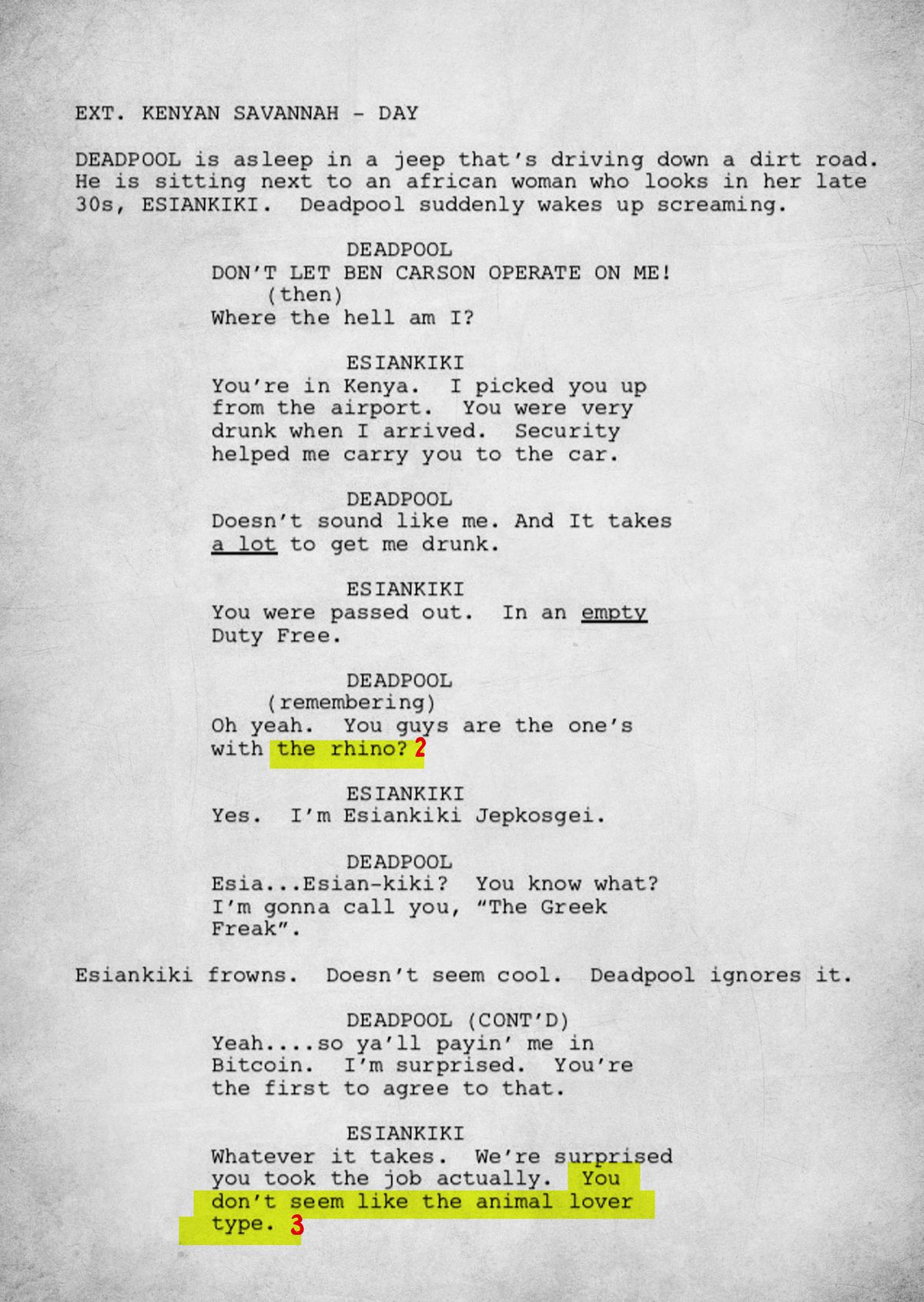 Wallpaper #Xx1nLZMBlOZrFDOkIND7184 An Annotated Version of Donald Glovers Deadpool Script the Ringer