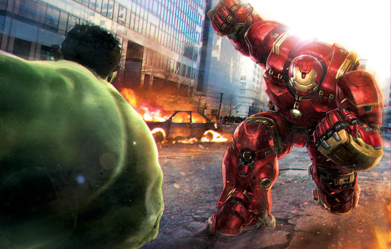 Wallpaper #QmenApMBSpphPi3-VLA472 Wallpaper Hulk Iron Man Tony Stark Battle Avengers Age of Ultron