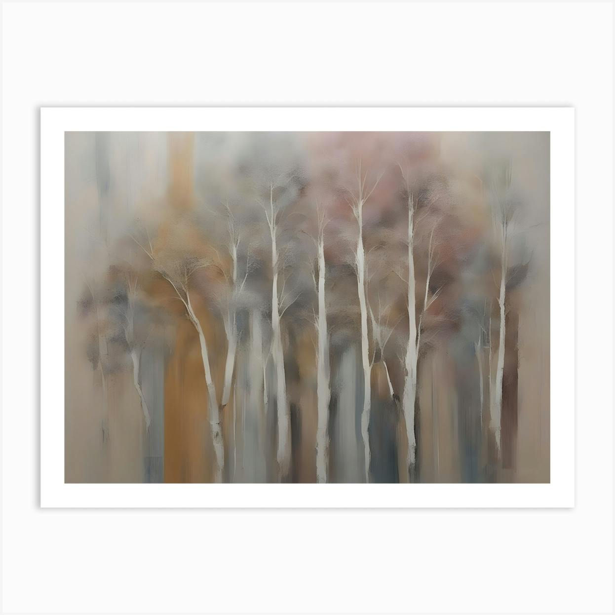 Wallpaper #d2c4EZMBSpphPi3-OPZ145 Birch Trees Abstract Forest Art Print by Two Six Media Fy