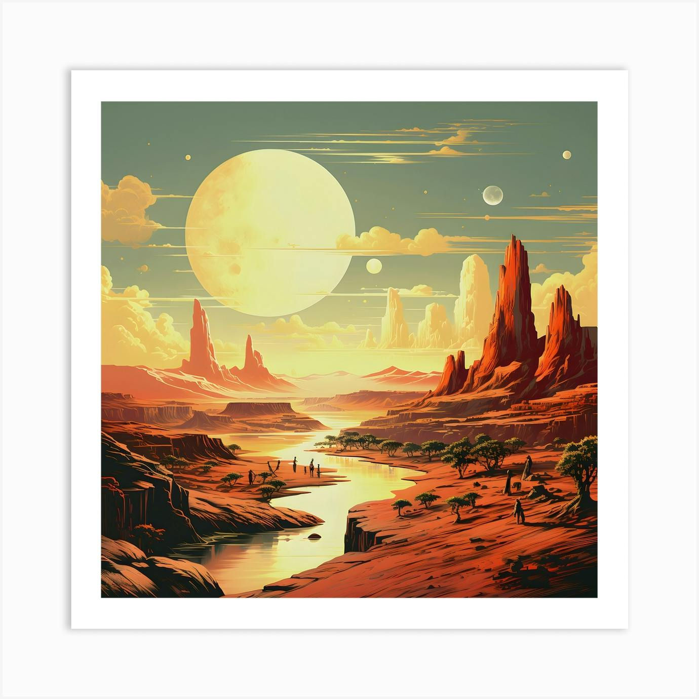 Wallpaper #KWf4-ZIBSpphPi3-E48Y276 Travel Poster Sci Fi Planet Art Print by Etherinkai Fy