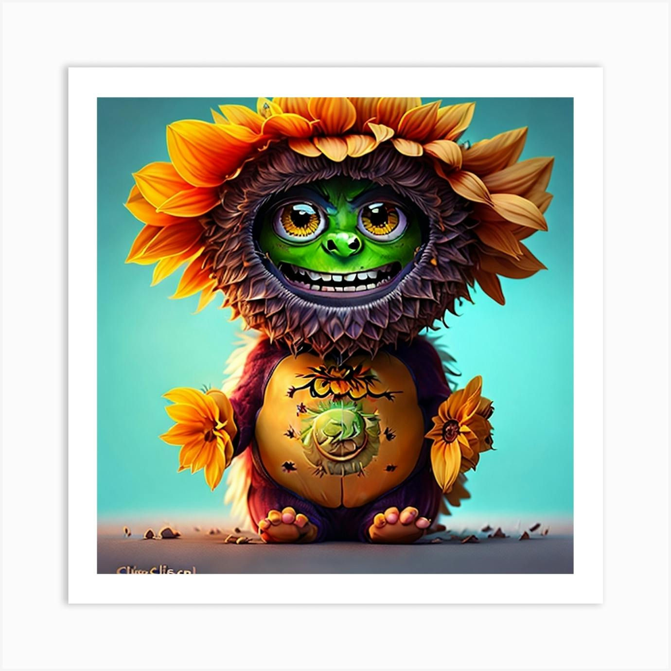 Wallpaper #DQOcYpMBpyOg8YnEVdNf153 Sunflower Troll Art Print by Artistry Creations Fy