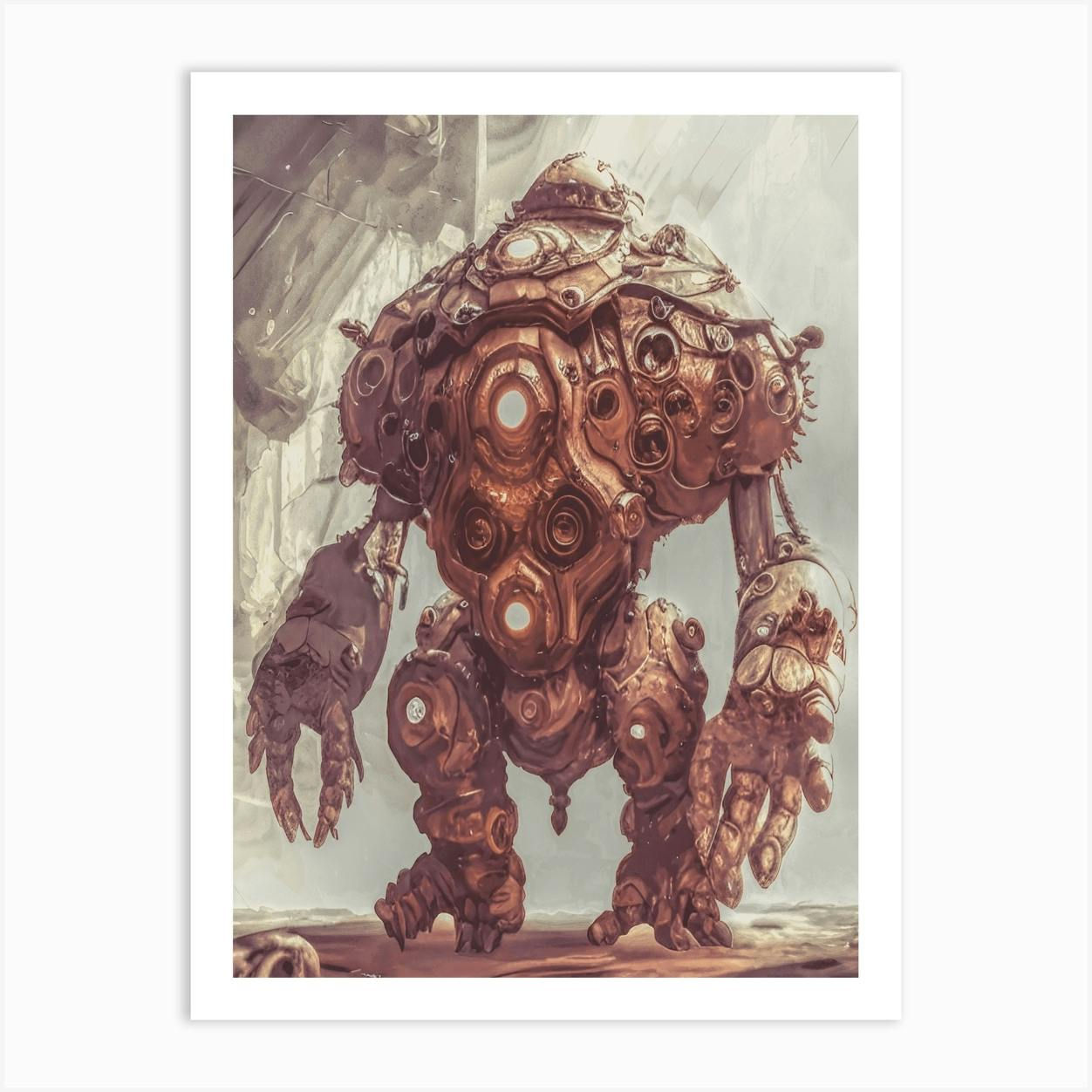 Wallpaper #FTHPNZMB5zzyi_yY1ljw127 Mech Robot Futuristic Sci Fi High Tech Android Battle Robot Art Print