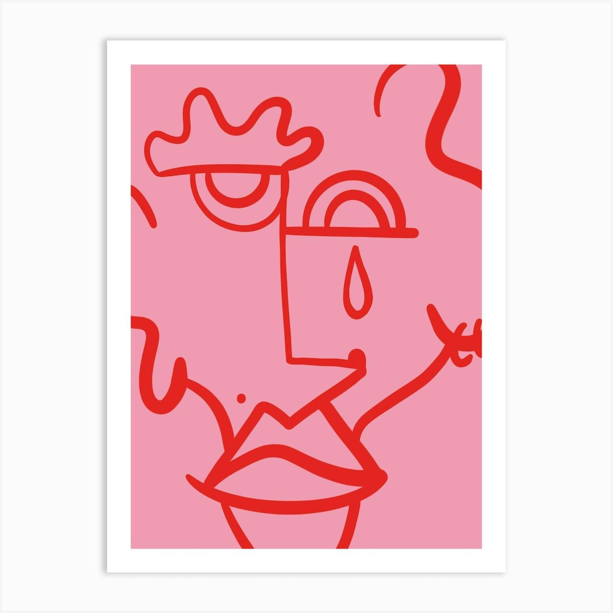 Wallpaper #QmdJ55IBSpphPi3-yTfe171 Face Abstract Art Print by Eve Thomas Fy