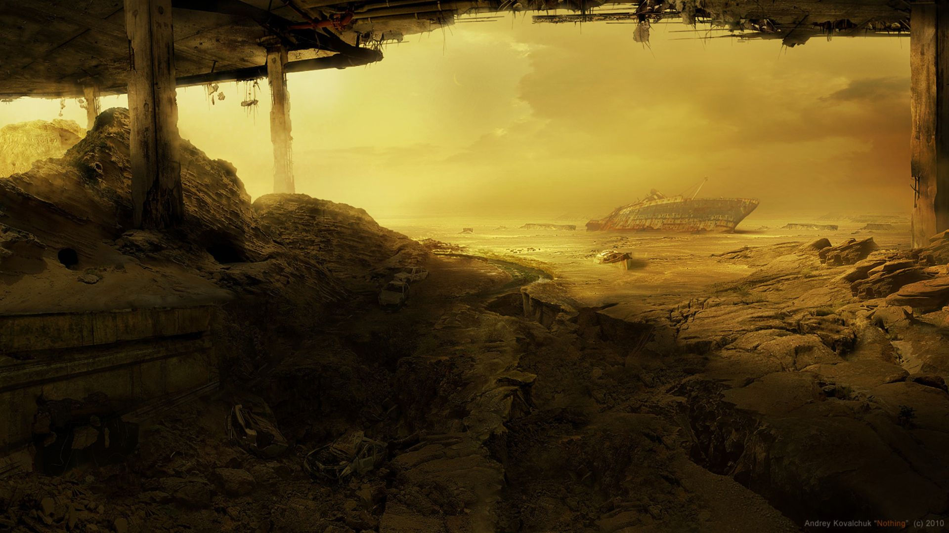 Wallpaper #oJl_P5MBUcASHT6nQswf230 HD Wallpaper Sci Fi Post Apocalyptic Landscape by Andrey Kovalchuk