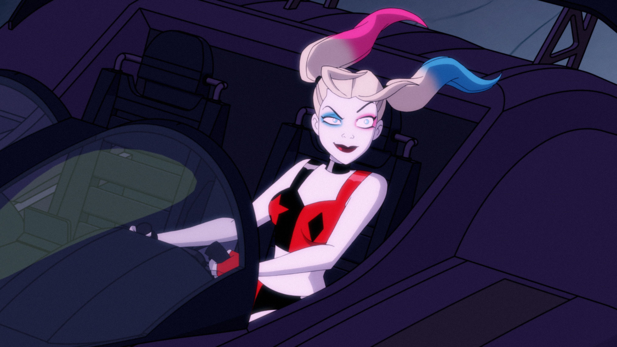 Wallpaper #4b84f Womens Deluxe Harley Quinn Jumpsuit Costume