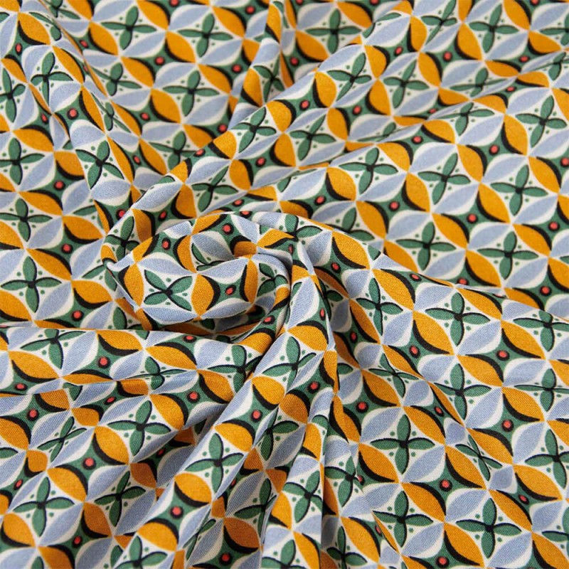 Wallpaper #Kbgw15IBJvJKYCmEIOId485 Tela Viscose Print Katia Retro Green Flowers