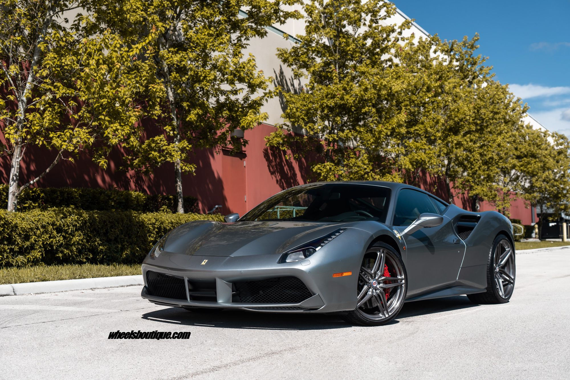 Wallpaper #iHMKhI4BFI5NbQksKxzx45 Ferrari 488 Gtb Grey with Hre P107sc Aftermarket Wheels Wheel Front