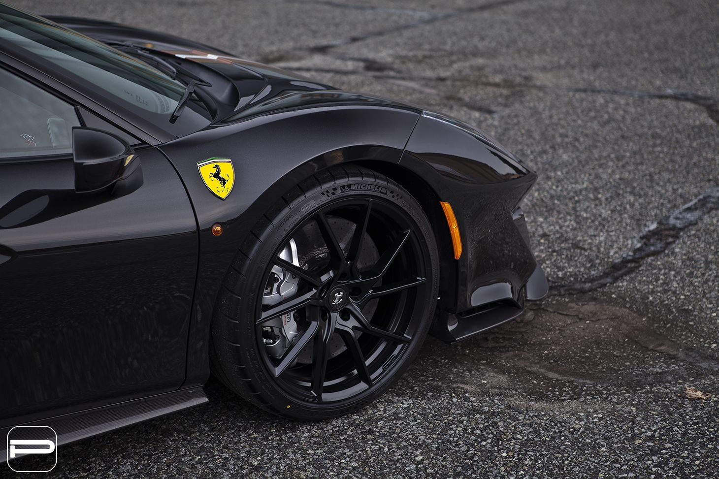 Wallpaper #82f965IBSpphPi3-Fk-n316 Ferrari 488 Pista Black with Pur Fl26 Aftermarket Wheels Wheel Wheel