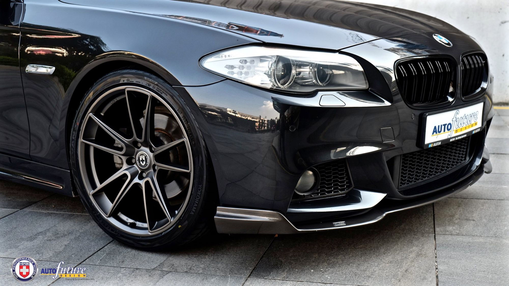 Wallpaper #v3fdJpMB-pgBXx60JaPB267 BMW 5 Series 528i F10 Black with Hre Ff04 Aftermarket Wheels Wheel