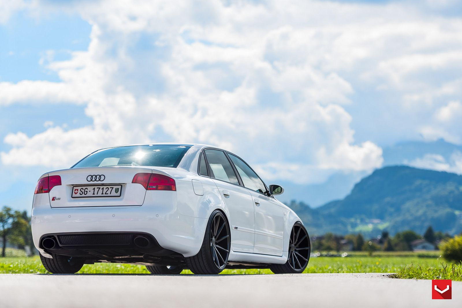 Wallpaper #I2eo75IBSpphPi3-JmPe10 Audi Rs4 B7 White Vossen Cvt Wheel Wheel Front