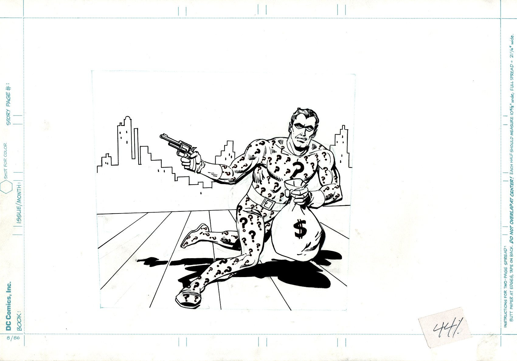 Wallpaper #Cf_SapMB3lSXT3zUreez305 Riddler Published Pinup 1984 Comic Art for Sale by Artist Jose Delbo
