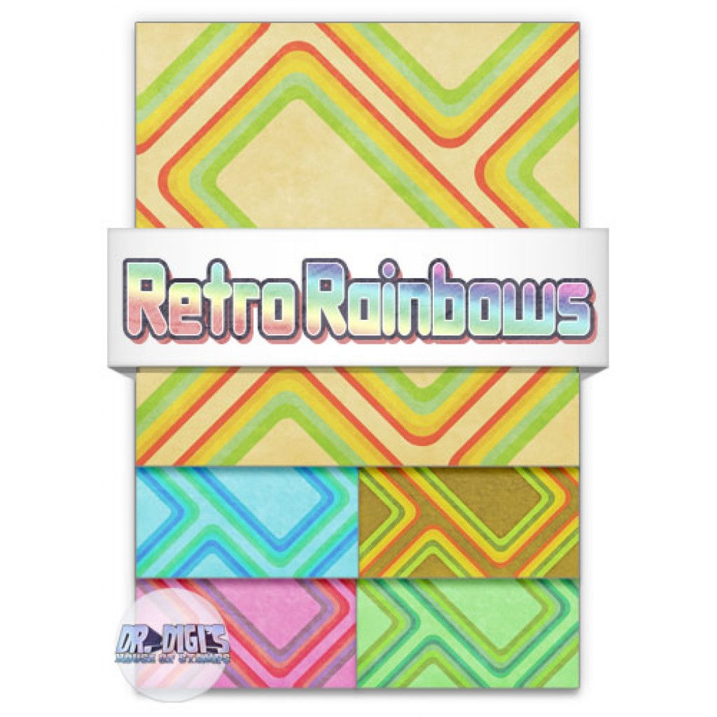 Wallpaper #Xj9NPJMBLiIJ4c9O-pG7316 Retro Rainbows Backing Paper