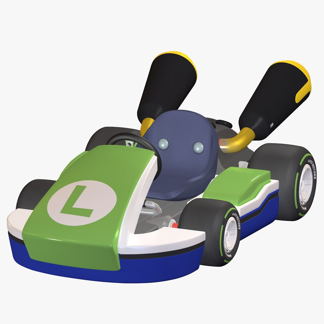 Wallpaper #5HNHh44BFI5NbQksdCAD23 3D Kart Luigi Mario Model Turbosquid 1629437
