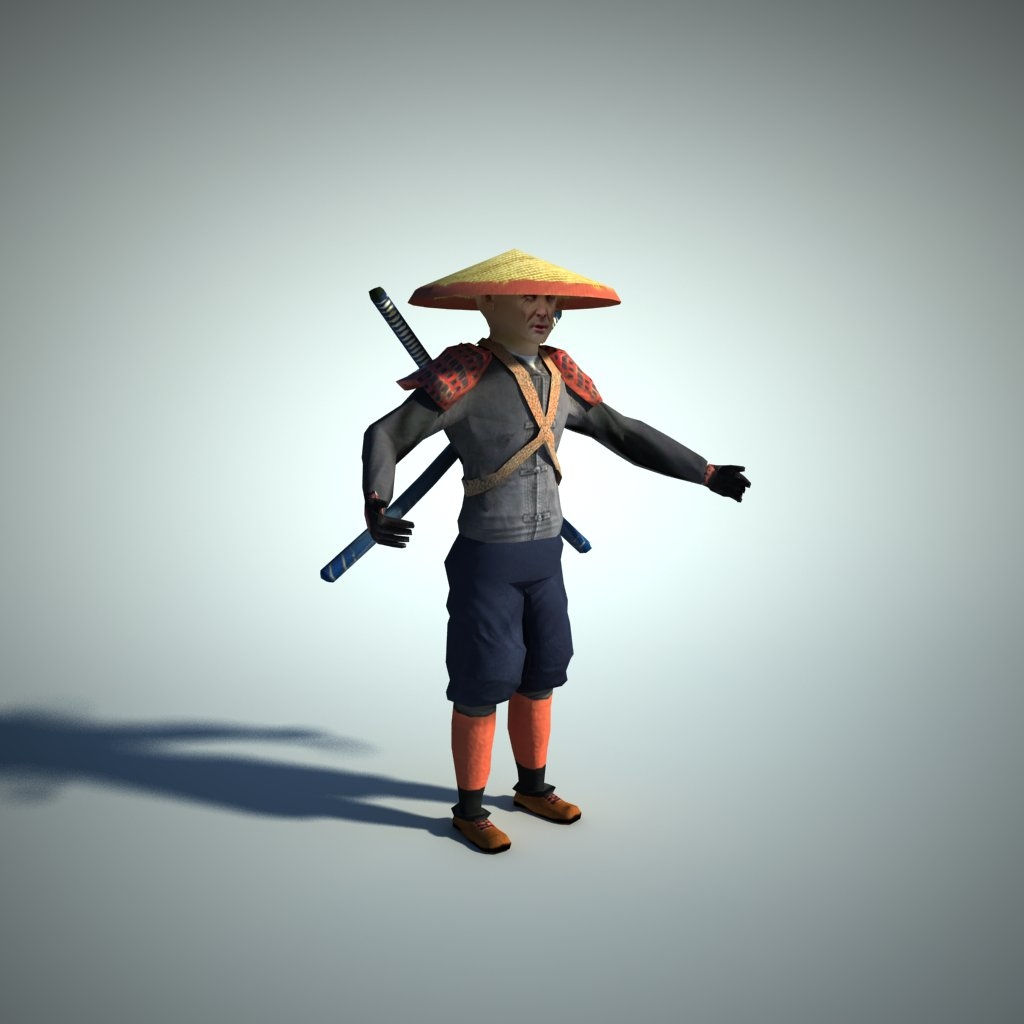 Wallpaper #Yhl4Ao8BtGB6xQ78Kkqy51 Free Character Samurai 3D Model