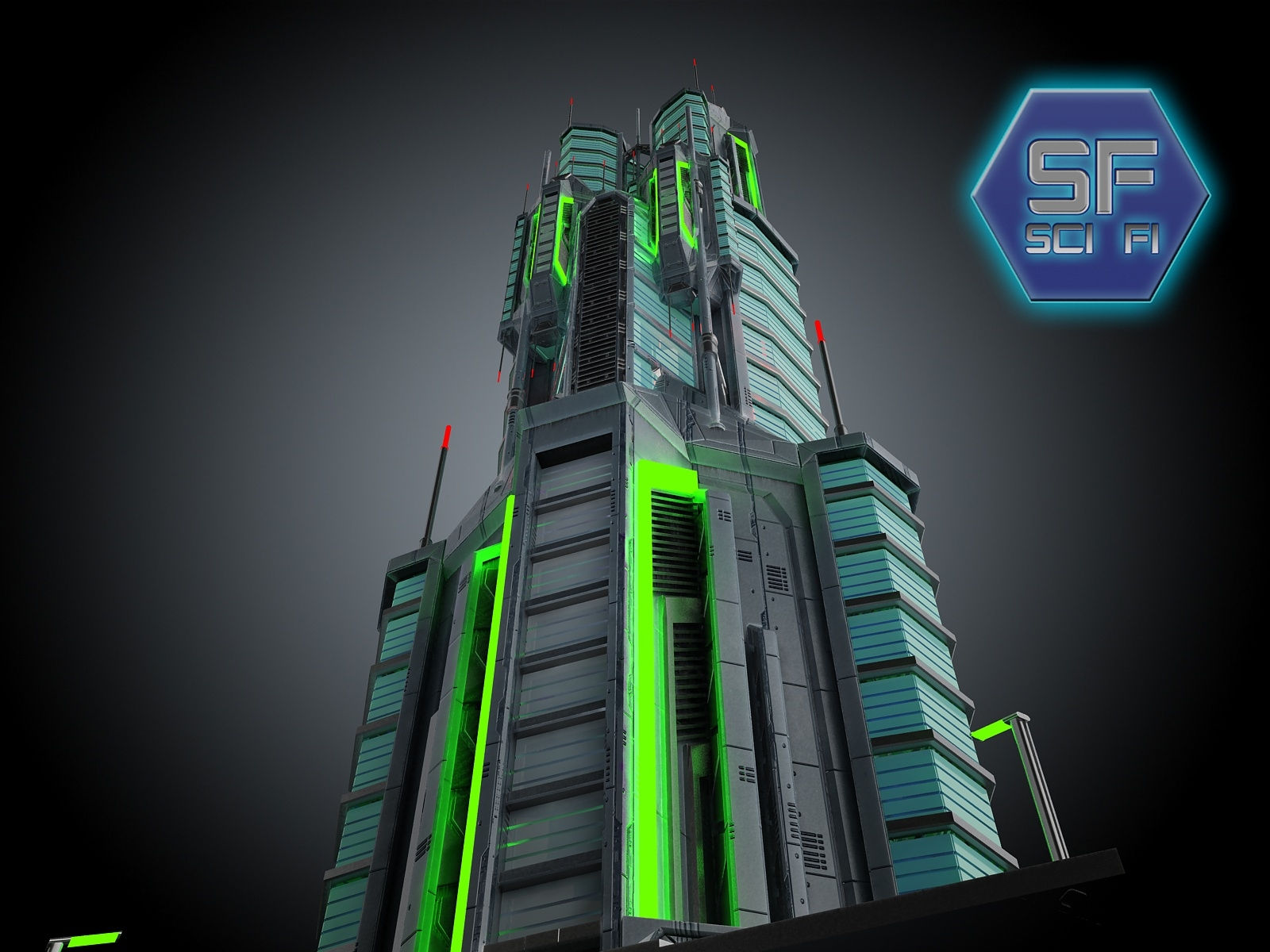 Wallpaper #gBl8Ho8BtGB6xQ78w3ks23 3D Model Sci Fi Futuristic Building
