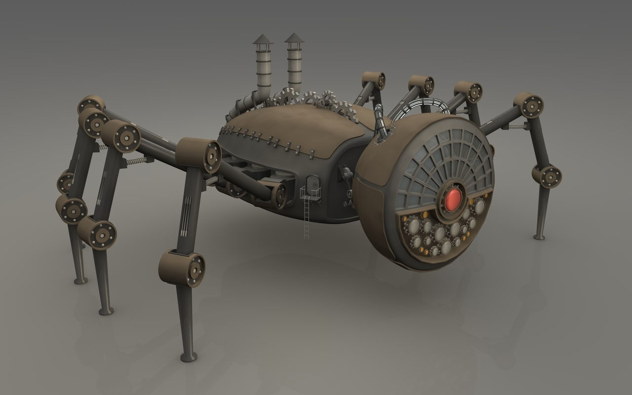 Wallpaper #MVgVNJMBzN9vxX348jvw96 3dsmax Steampunk Spider Robot