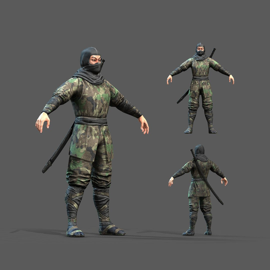 Wallpaper #om3IZ5cBycdYOYFTiW_169 Ninja 3D Modell Turbosquid 1484163