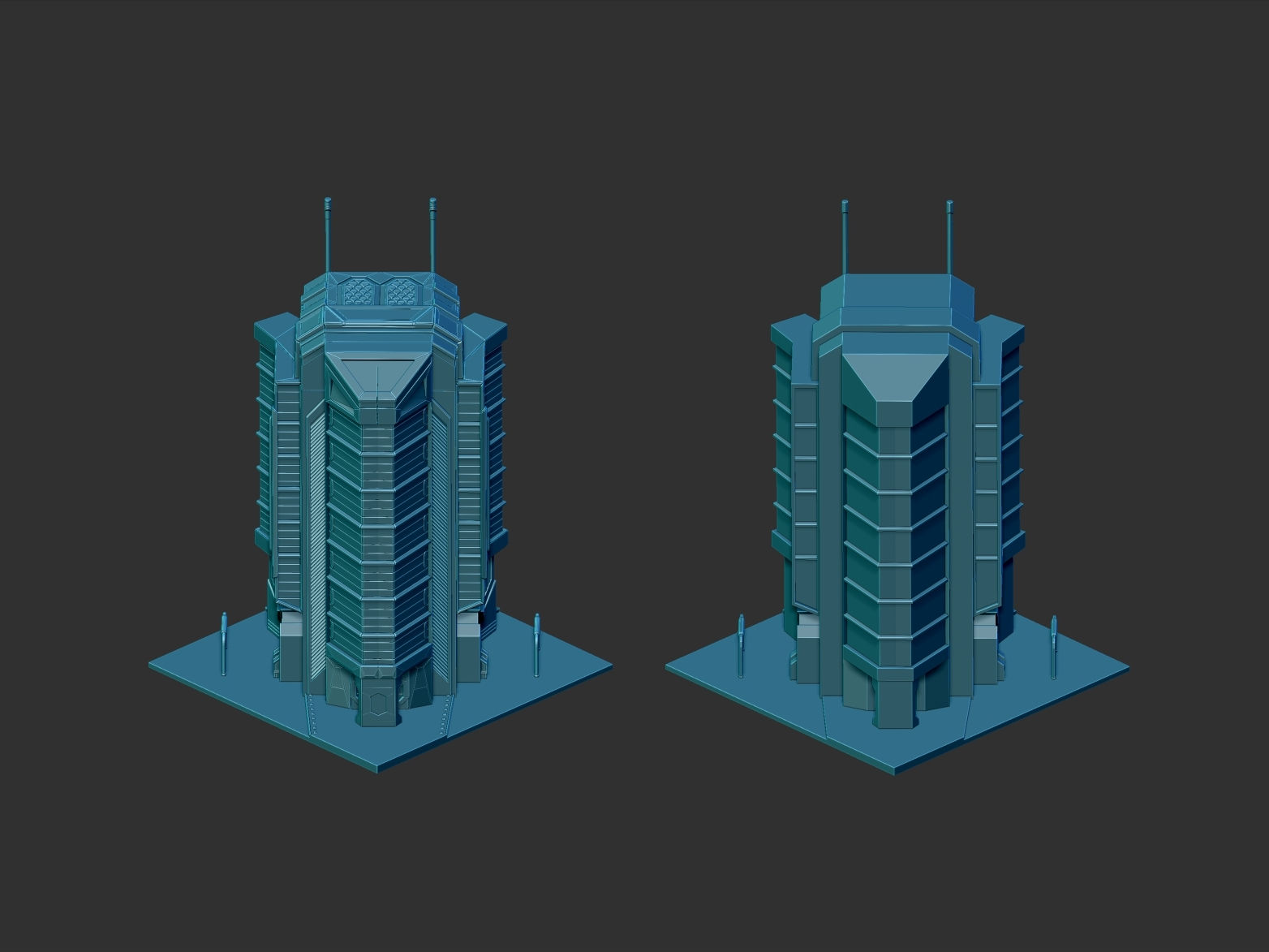Wallpaper #gBl8Ho8BtGB6xQ78w3ks45 3D Sci Fi Futuristic Building Model
