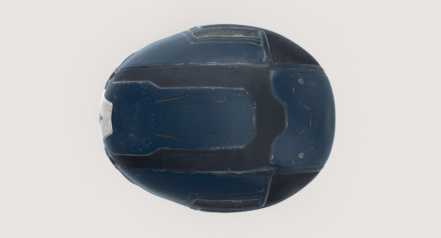 Wallpaper #InNehI4BFI5NbQksOR0325 A Top View of a Blue and Gray Helmet