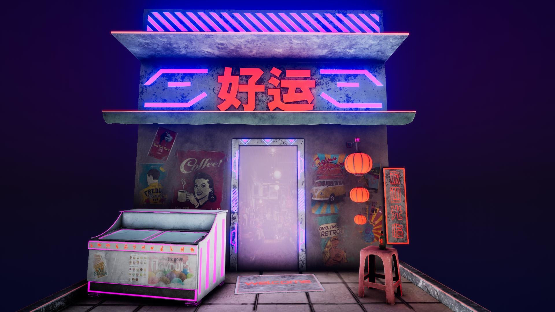 Wallpaper #fmeh-pIBSpphPi3-95Fq296 Chinese Cyberpunk Store 3D Turbosquid 1471980