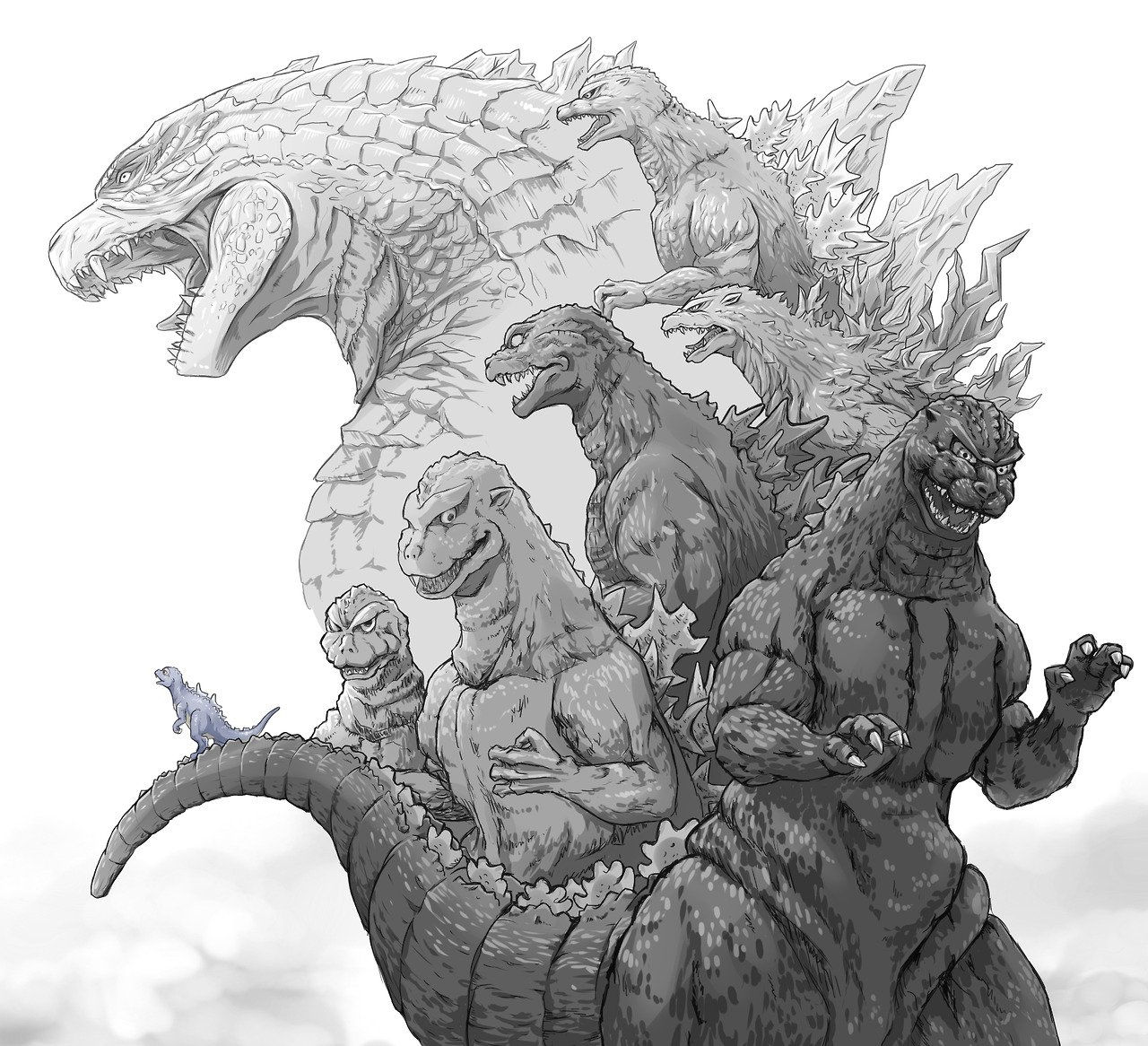 Wallpaper #wEDgL5MBJhL2WPbaU77v149 Godzilla 2022 Godzilla vs Muto Drawing